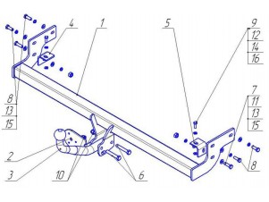 ТСУ Фаркоп Avtos на Hyundai Elantra № HY 20